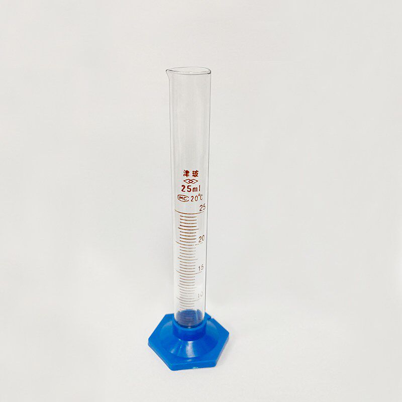 塑料底玻璃量筒10 25 50ml毫升带刻度直型量筒化学实验室耗材用品