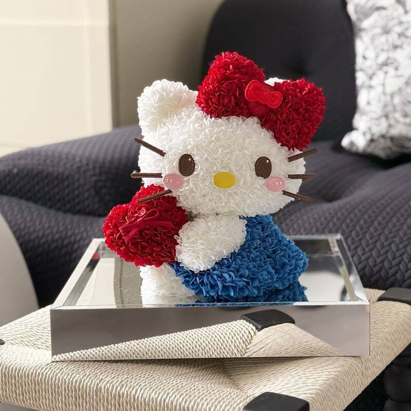 hellokitty永生花kt猫材料包五官配件塑料模具模型手工diy礼物