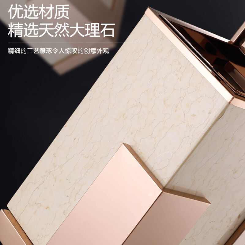 大理石垃圾桶酒店大堂立式果皮箱走廊电梯口烟灰桶不锈钢商用大厅