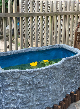 定做阳台庭院室内k户外鱼池龟缸树脂型人造石假山流水招财景观摆