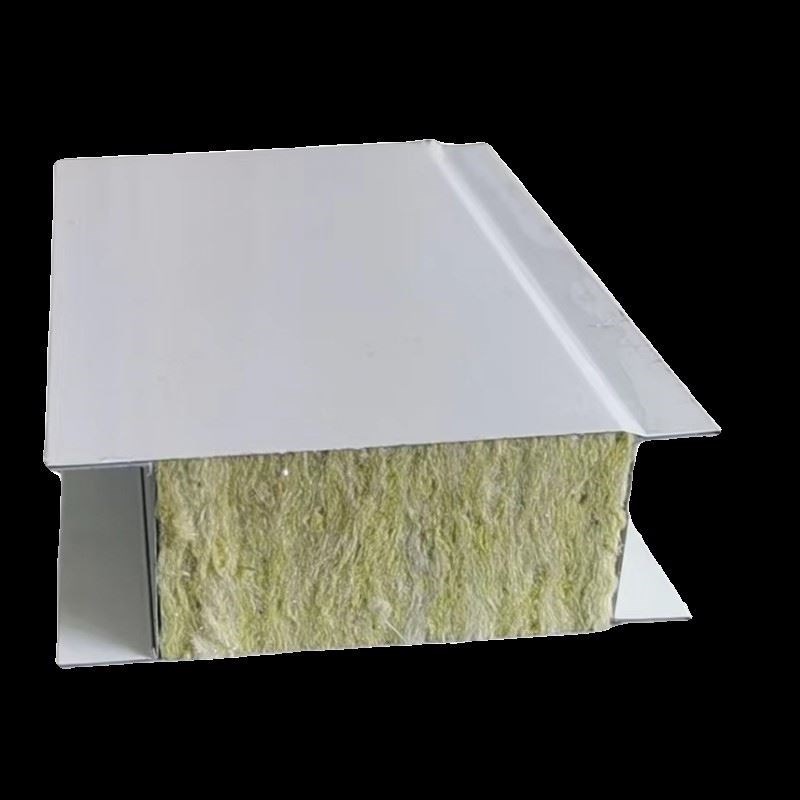 岩棉板覆合板彩钢芯板洁净防火净化板工L厂车间隔墙50mm保温