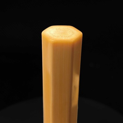 实心玉竹黄d皮六棱料趁手竹子手把件精抛规整高密文玩实心竹