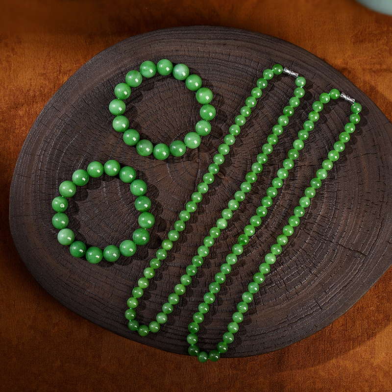 天然和田玉碧玉手串成品串珠挂绳项链直播专拍