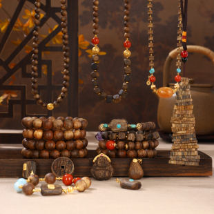 沉香老山檀手链108颗珠串男女盘玩手串直播专拍18 老兵臻宝汇