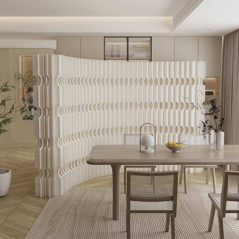 办公室屏风条纹纸墙商用隔断背景墙多功能围栏挡板可折叠风琴纸墙