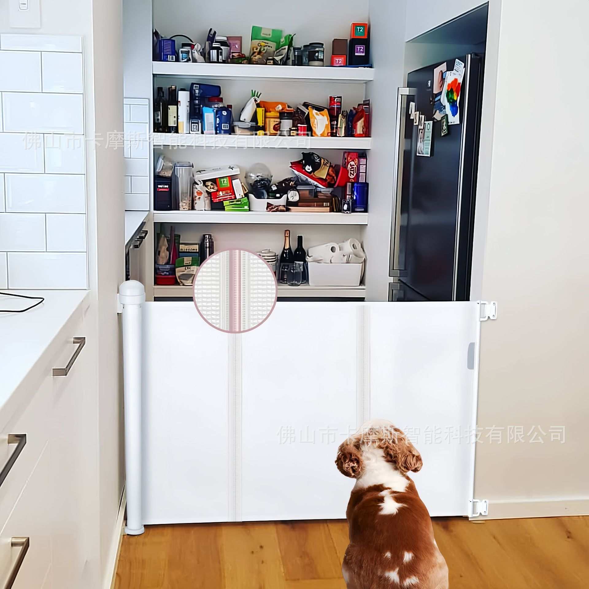 拦狗专用宠物围栏免打孔伸缩围栏防猫门栅栏家用室内外挡板楼梯口