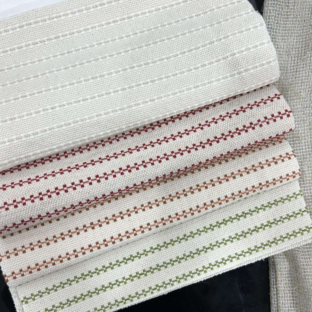 全棉条纹全棉细条纹面料棉布条纹纯色本色条纹田园风格面料