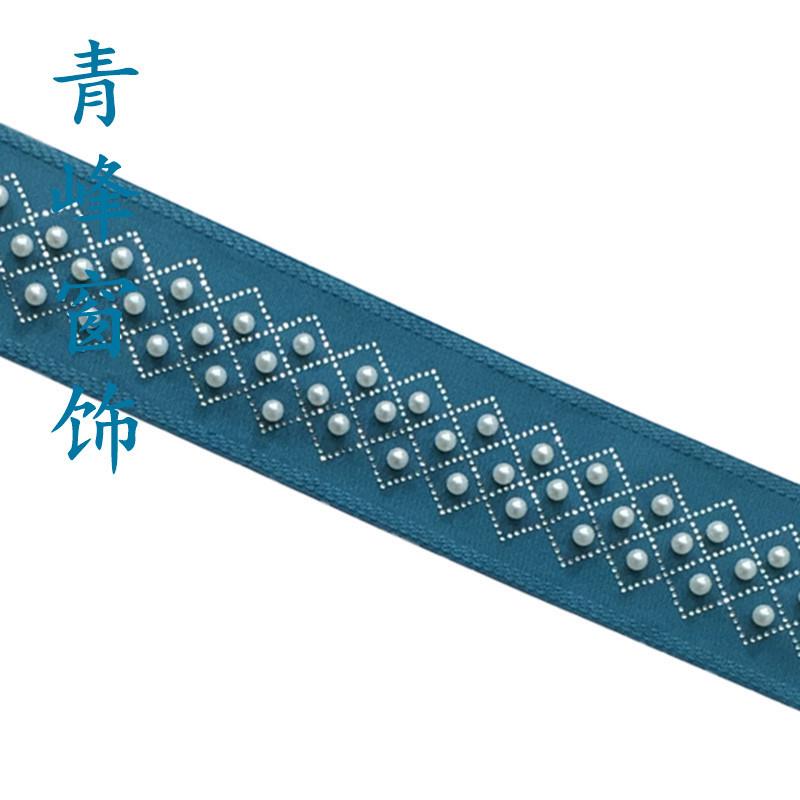 钉珠织带-窗帘抱枕帘头花边辅料装饰花边8公分图片