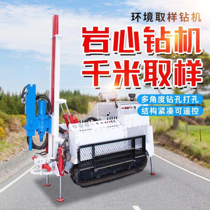 环境取样钻机 直推式取土勘探钻机履带双动力头可检测取样钻机