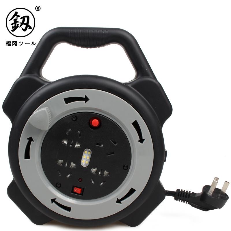 釰福冈工具封闭式移动电缆盘电线卷线盘线缆盘绕线器