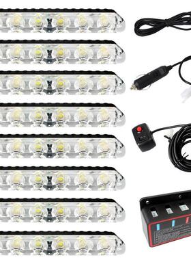 6LED一拖八夹子灯 汽车中网爆闪灯 48led开道频闪灯格栅警示灯