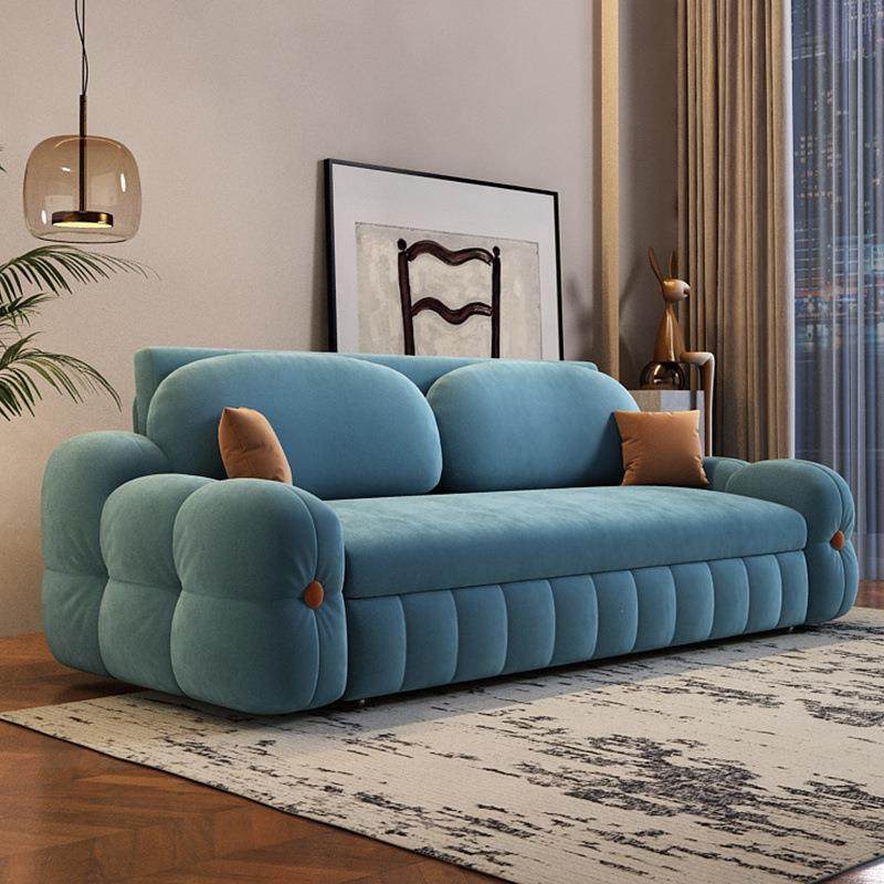 鹊安居绒布沙发床两用一体多功能抽拉式可折叠储物小户型阳台新款