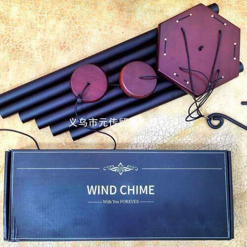 跨境新品欧美铝管音乐金属风铃挂件搭配松木家居装饰创意阳台庭院
