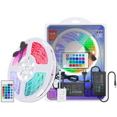 5050RGB滴胶防水LED灯带5米270灯24键红外遥控灯带套装氛围装饰灯