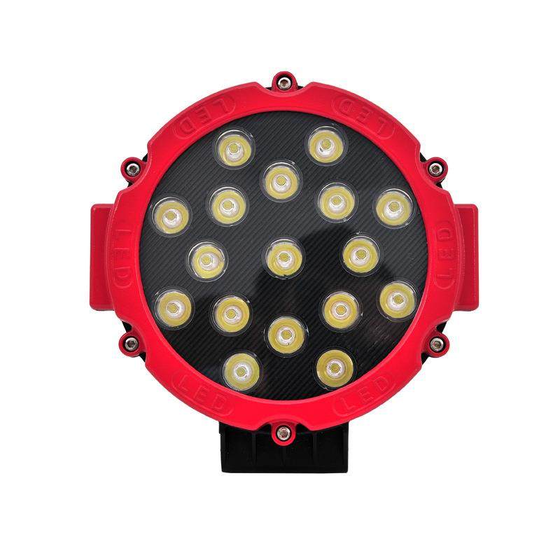 LED工作灯7英寸51W圆越野车顶射灯汽车改装车顶射灯货车灯12V24v