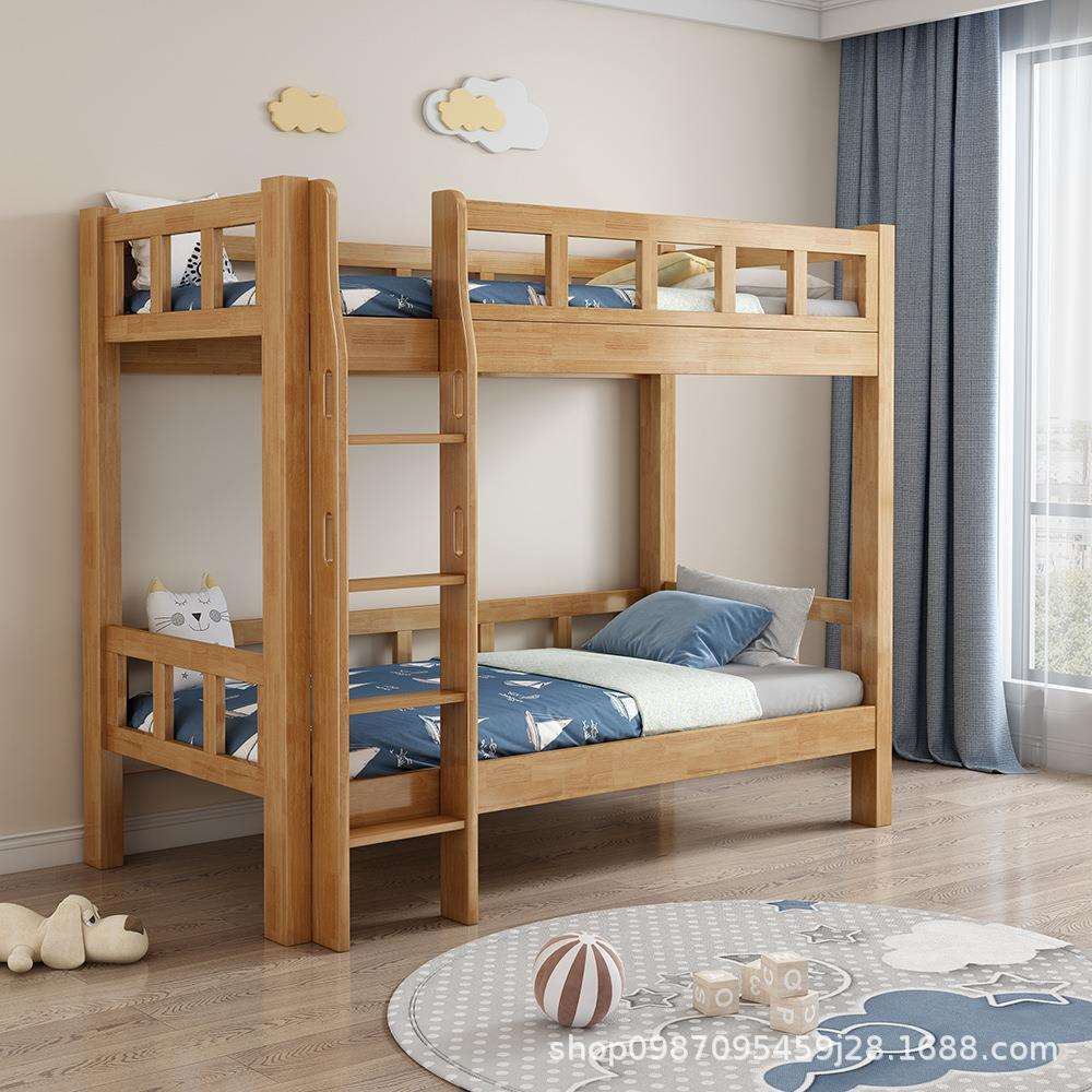 北欧全实木上下床子母床同宽上下铺床员工宿舍学校寝室高低双层床