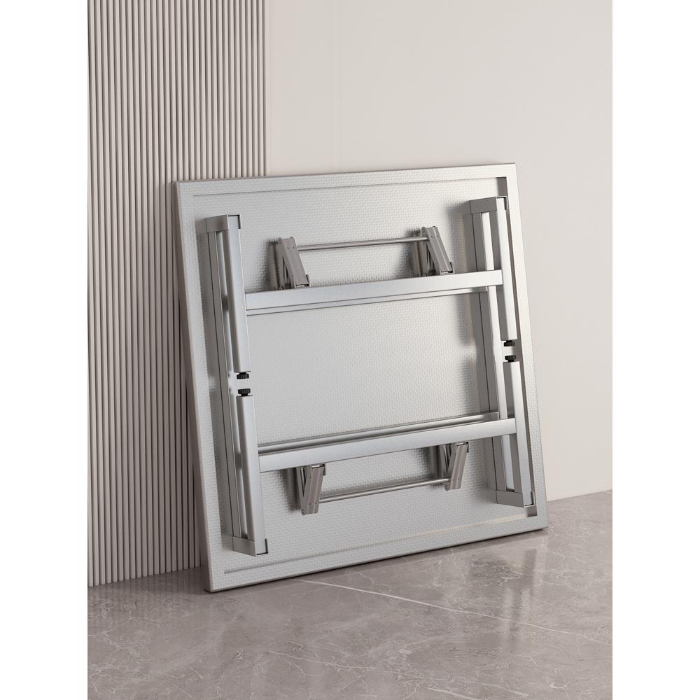 不锈钢折叠桌子餐桌家用简易正方形吃饭桌摆摊商用便携式出摊桌椅