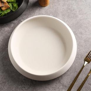 质享哑光西餐盘陶瓷蛋糕盘子家用圆形餐具北欧沙拉盘托盘餐厅酒店