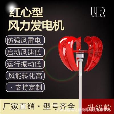 红心型风力发电机小型风力发电机景观用家用风光互补发电系统600w