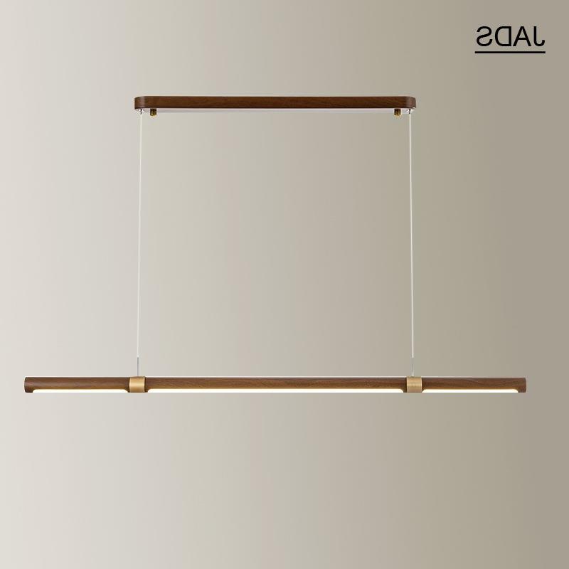 北欧极简长条吊灯创意艺术风茶室餐厅简约仿古木艺新中式灯具