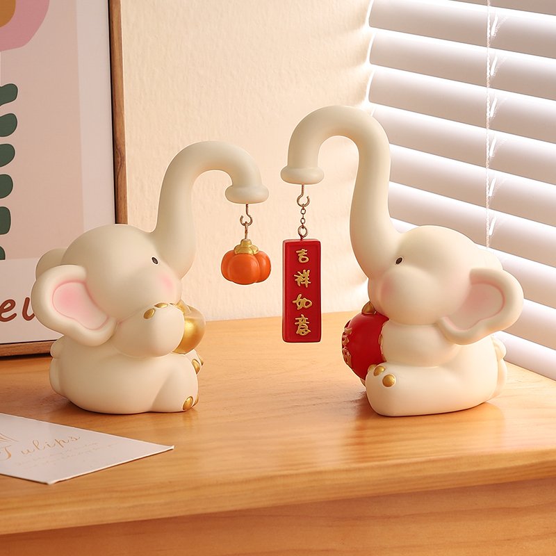 吉祥如意大象摆件客厅家居电视酒柜装饰I品轻奢高级感乔迁新居礼