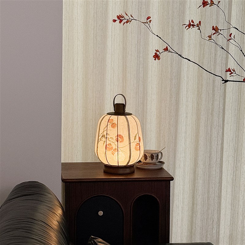 宋式美学台灯法式中古风覆古繁花布艺沙发M旁气氛灯卧室床头小夜