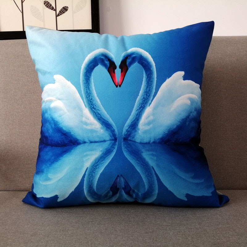 中式水墨花鸟抱枕禅意书房茶室靠垫中H国风创意办公沙发客厅靠背