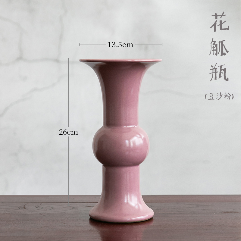 特大陶瓷红色插花花o瓶摆件客厅桌面装饰净瓶美人瓶花道插花花器