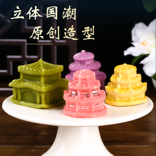文创月饼模具古风建筑钟楼新款国潮中式绿豆糕全立体定制烘焙专用