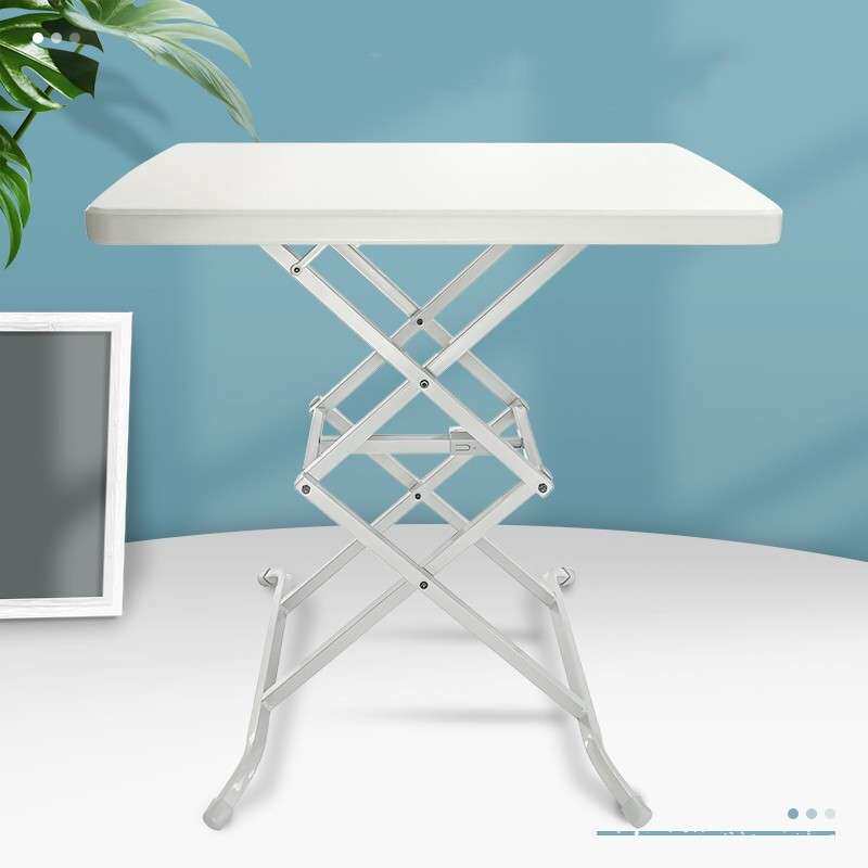 折叠桌户外小户型餐桌便携简单白色长方形免安装塑料收纳升降桌子