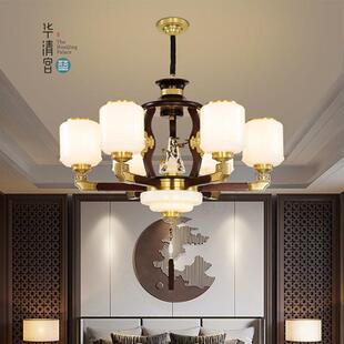 华清宫高端新中式乌金木客厅卧室餐厅流光溢彩优质实木吊灯