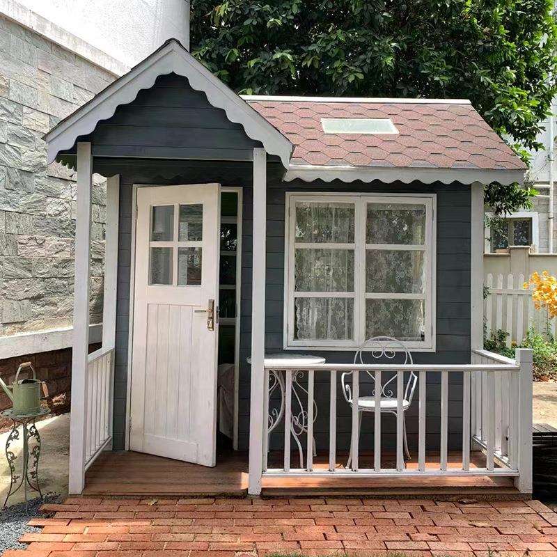 户外庭院小木屋民宿花园组装工具房儿童木房子景区岗亭移动售票亭