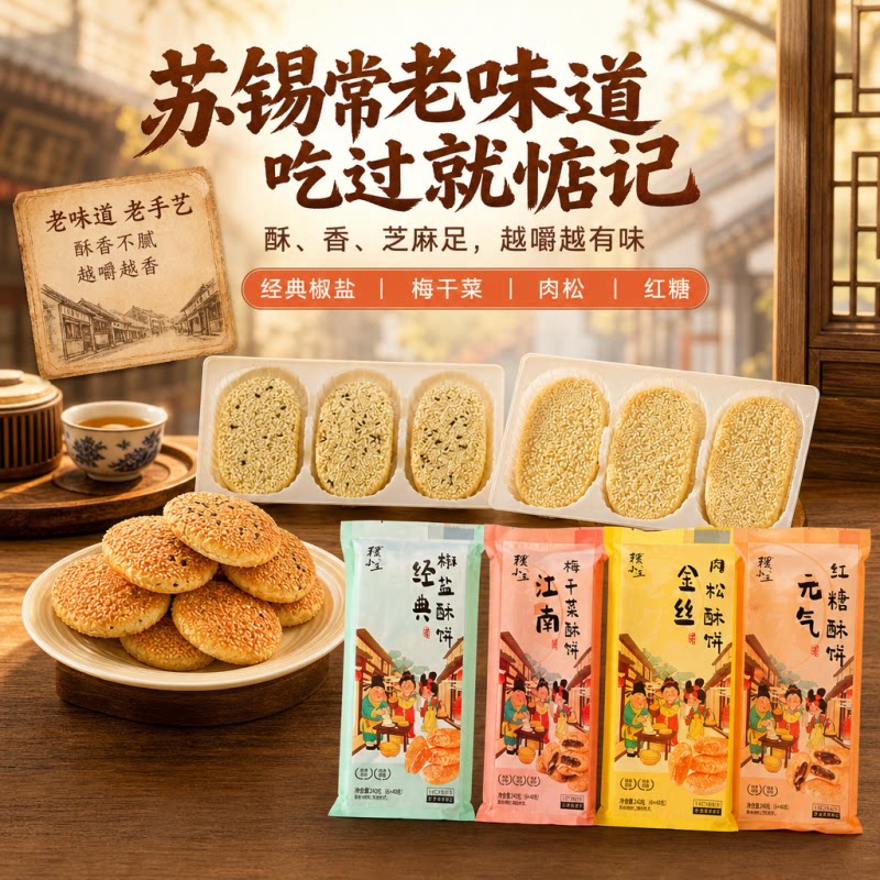稷小主葱油咸香烧饼层层起酥冷冻半成品家用便捷早餐烘烤主食面点
