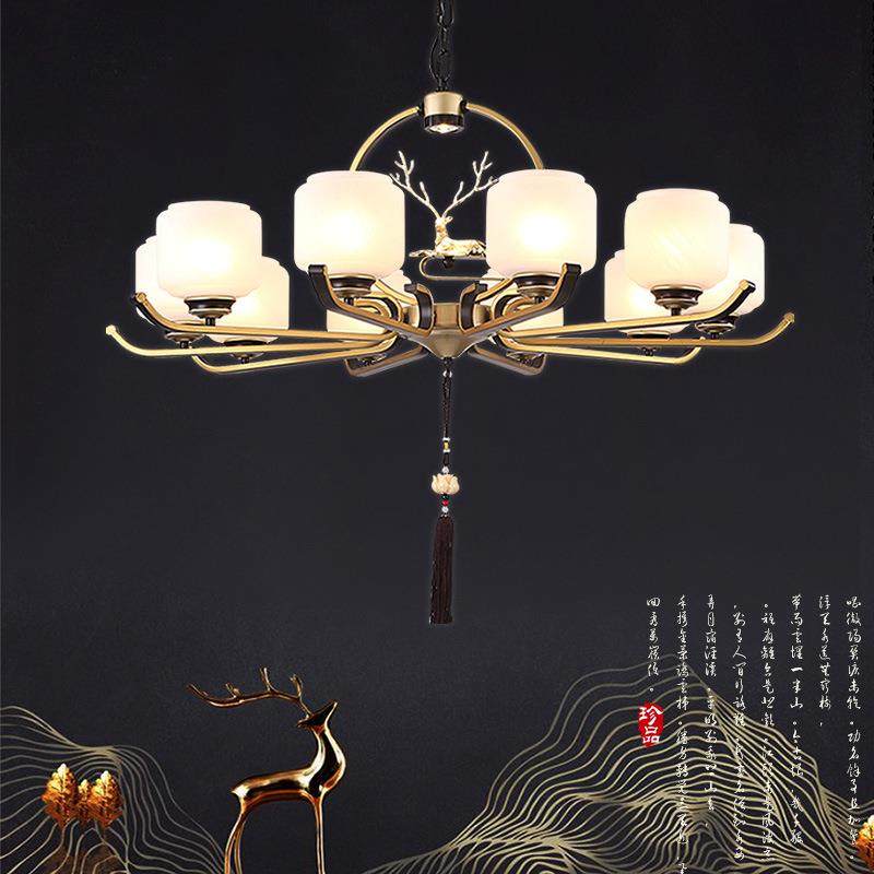新中式吊灯现代简约家用别墅客厅灯创意风格大厅卧室书房餐厅灯具