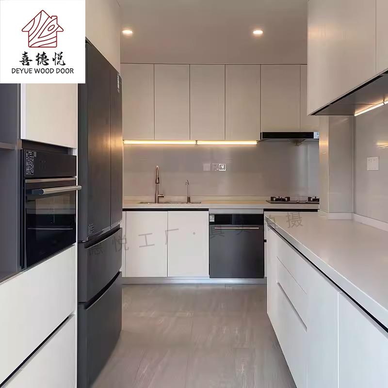 简约美观纯实木厨房橱柜石英石台面烤漆工艺工厂店直销
