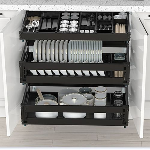 浅拉篮300 350l 400深500碗篮550抽屉式800橱柜拉篮600碗碟锅拉篮