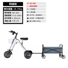 可拆卸电池轻型折叠式双s人电动车便携小型轻便迷你三轮电动代步