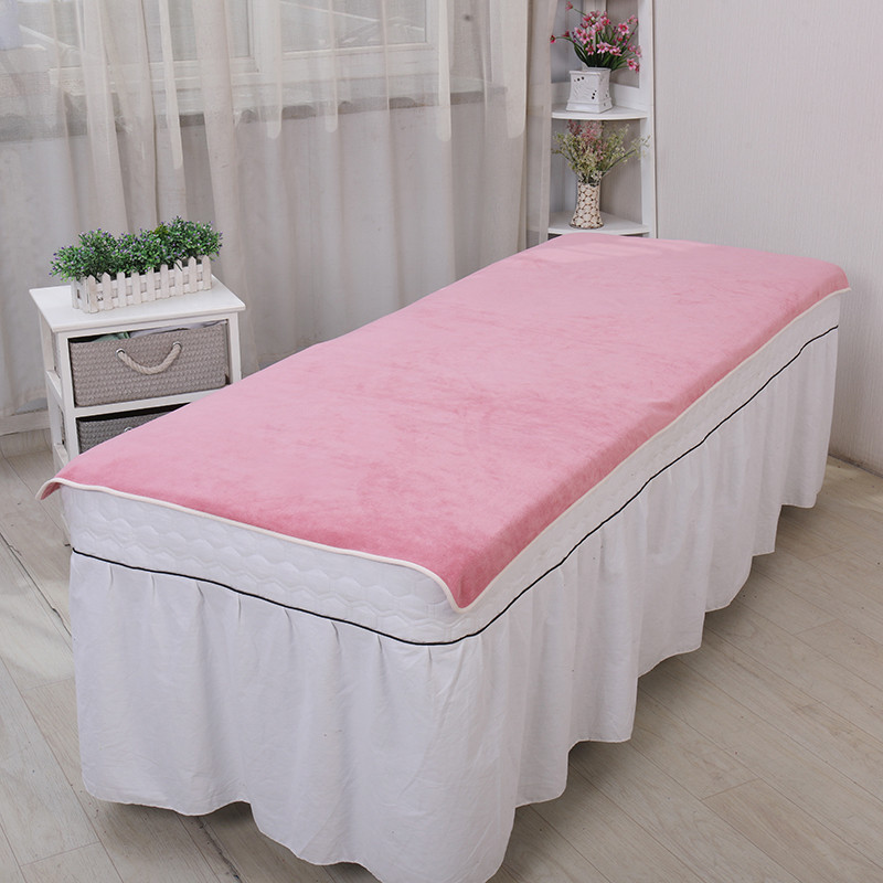 美容院铺床专用大毛巾o带开洞浴巾采耳理疗按摩包边铺床单定制log