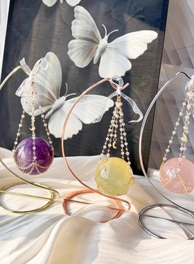 水晶球底座桌面摆件客厅玄关x装饰品创意水晶底托女生家居改造装