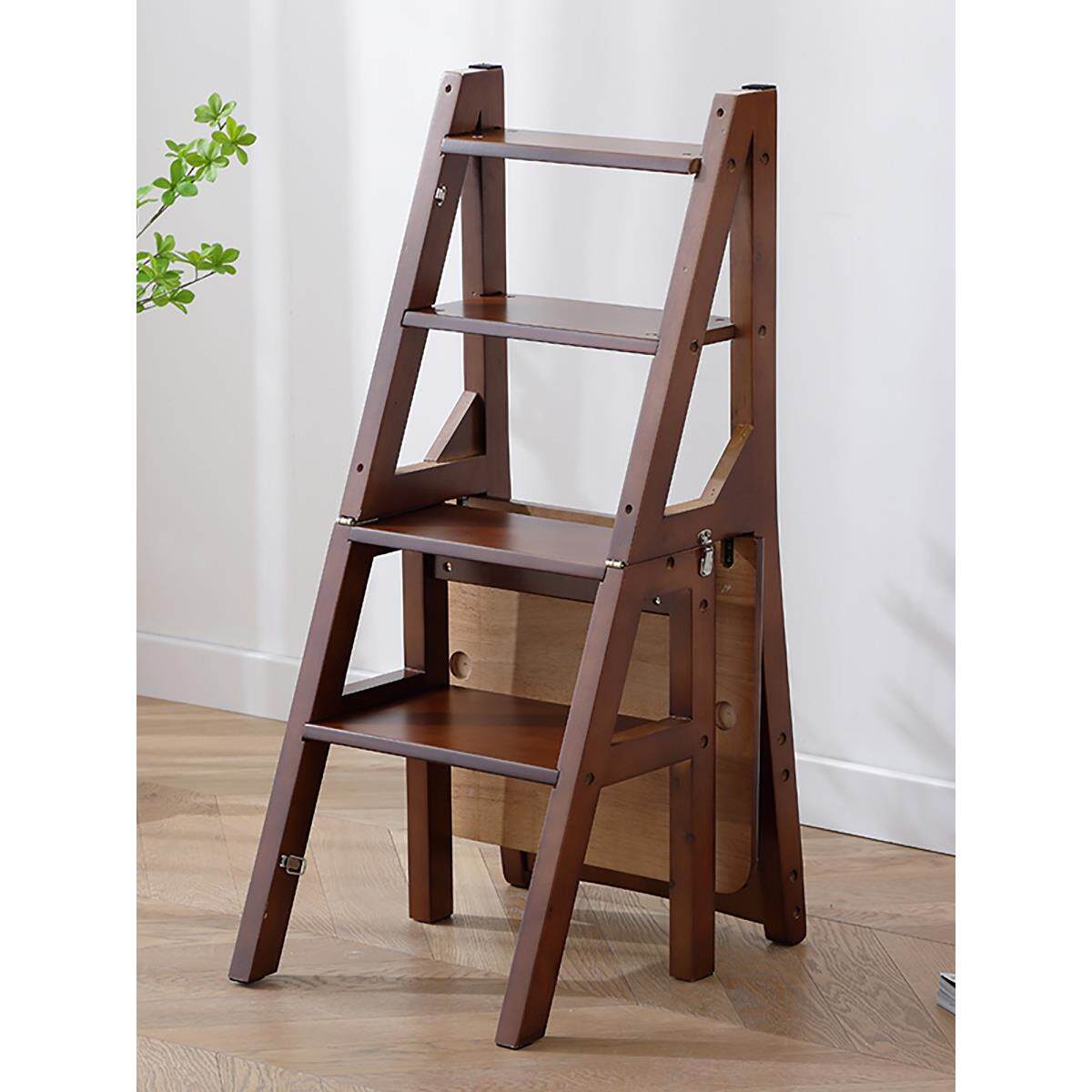 家用折叠楼梯椅全实木梯子椅子两用梯凳梯子凳子木梯多功能椅