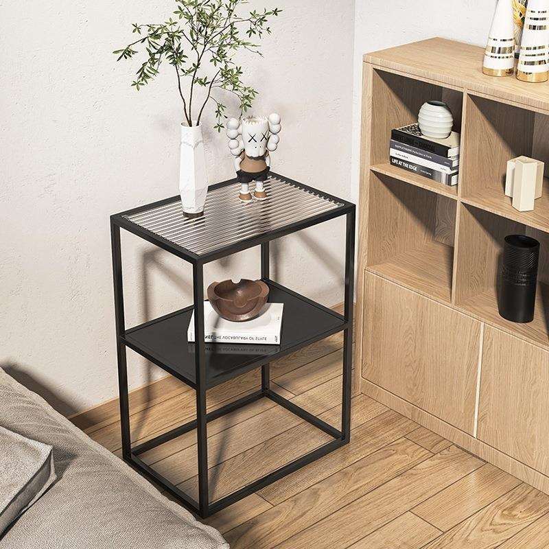 简约床头柜极简客厅卧室厨房置物架多层架铁艺床头柜浴室超窄边几