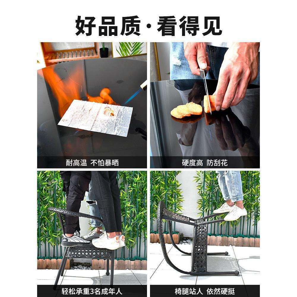 阳台小桌椅藤椅一桌两椅组合休闲腾编椅子三件套露天户外庭院茶几