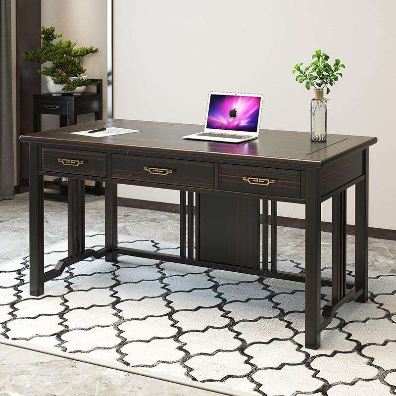 新中式书桌全实木书法桌书画桌写字台书房书桌家用办公桌椅子组合