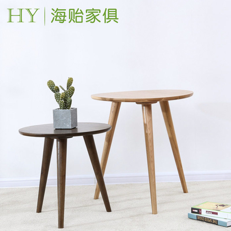 厂家供应北欧橡木小圆几全实木边几现代简约矮茶几日式咖啡桌