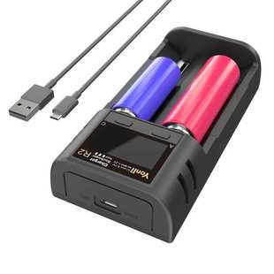 TypeC3.7V18650锂电池双槽充电器 AA5号镍氢21700LCD容量测试仪2A