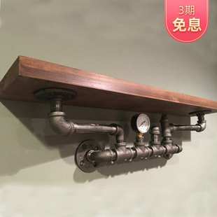 工业复古美式创意铁艺置物架实木层板隔板墙上置物架展示收纳壁挂