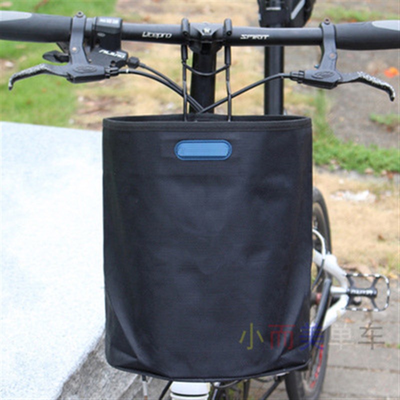 加厚电动车车篓前车筐p单车菜篮折叠自行车车筐加厚防水帆布菜篮