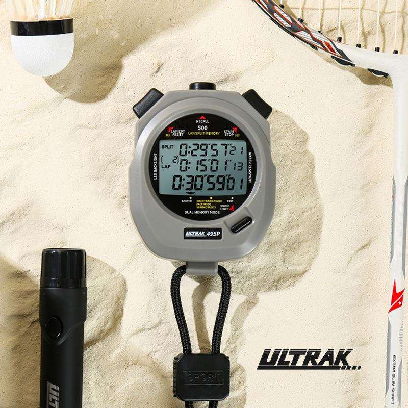 DT495P电子秒表ULTRAK奥赛克500道3排显示计时器田径训练防水