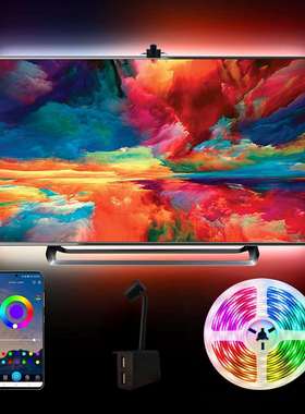 3.8米帶govee類似方案電視背景取色燈帶同步追光自粘燈條