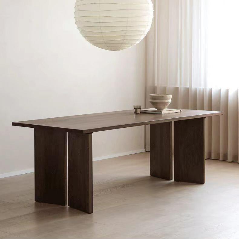 中古风饭桌简约黑胡桃长桌创意餐桌洽谈桌会议桌纯实木家用书桌